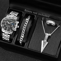 Fashion Men Stainless Steel Watch Luxury Calendar Quartz Wrist Watch Mens Business Watches for Man Clock Montre Homme