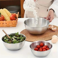 Conjunto de 1 a 3 Tigelas de Aço Inoxidável com Escala para Cozinhar