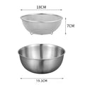 Conjunto de 1 a 3 Tigelas de Aço Inoxidável com Escala para Cozinhar