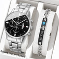 Fashion Men Stainless Steel Watch Luxury Calendar Quartz Wrist Watch Mens Business Watches for Man Clock Montre Homme