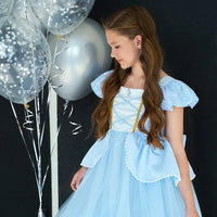 2-10Y Cinderelle Dress Princess Cosplay Costume for Girls Fancy Dress Up 2025 Kids Christma Birthday Party Outfit with Gloves
