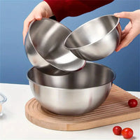 Conjunto de 1 a 3 Tigelas de Aço Inoxidável com Escala para Cozinhar