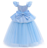 2-10Y Cinderelle Dress Princess Cosplay Costume for Girls Fancy Dress Up 2025 Kids Christma Birthday Party Outfit with Gloves