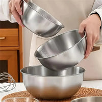 Conjunto de 1 a 3 Tigelas de Aço Inoxidável com Escala para Cozinhar