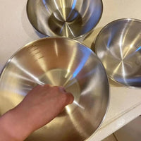 Conjunto de 1 a 3 Tigelas de Aço Inoxidável com Escala para Cozinhar