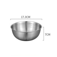 Conjunto de 1 a 3 Tigelas de Aço Inoxidável com Escala para Cozinhar