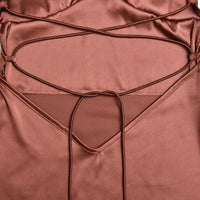 Sexy Spaghetti Strap Satin Dresses Women Elegant Backless Lace Up Mermaid Dress Woman Sleeveless Slim Bodycon Party Long Dress