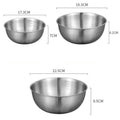 Conjunto de 1 a 3 Tigelas de Aço Inoxidável com Escala para Cozinhar