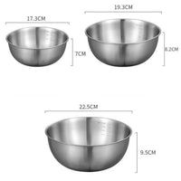 Conjunto de 1 a 3 Tigelas de Aço Inoxidável com Escala para Cozinhar