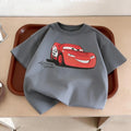 Summer Clothing Printed Cartoon Car Boys Tshirts Tops Short-sleeved Children's Wear Round Collar T-shirt Kids Costume T Shirts