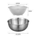 Conjunto de 1 a 3 Tigelas de Aço Inoxidável com Escala para Cozinhar