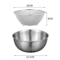Conjunto de 1 a 3 Tigelas de Aço Inoxidável com Escala para Cozinhar