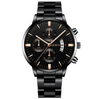 Fashion Men Stainless Steel Watch Luxury Calendar Quartz Wrist Watch Mens Business Watches for Man Clock Montre Homme