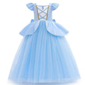 2-10Y Cinderelle Dress Princess Cosplay Costume for Girls Fancy Dress Up 2025 Kids Christma Birthday Party Outfit with Gloves